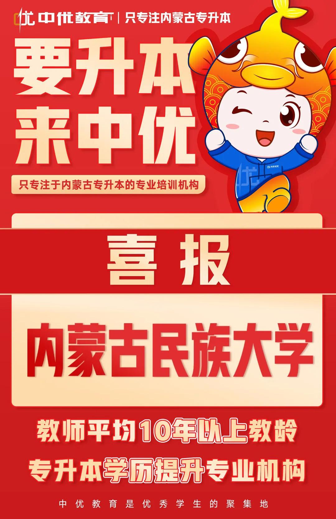 2023年中优学子【内蒙古民族大学】录取喜报！