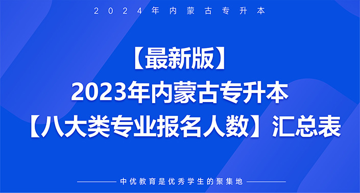 【最新版】2023年内蒙古专升本【八大类专业报名人数】汇总表！